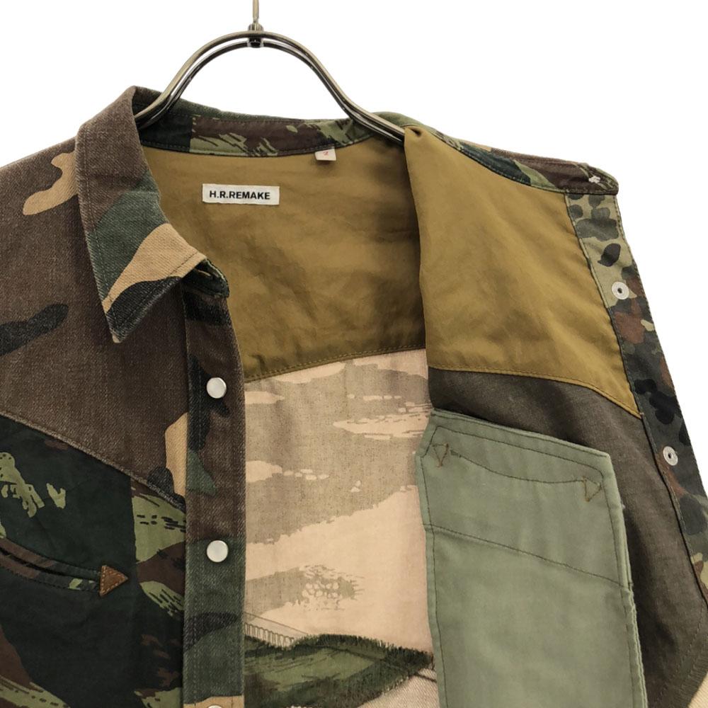 H.R.REMAKE Made In Japan Camouflage Camouflage Long Sleeve Military Shirt Women Used