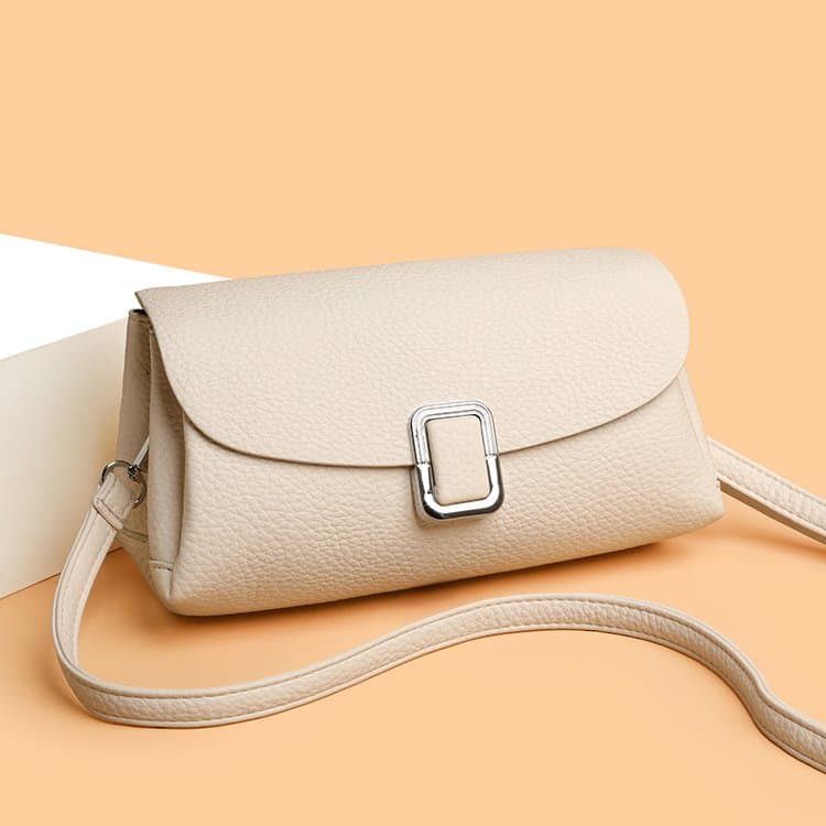 Lychee pattern flip small square bag women s shoulder messenger bag белый