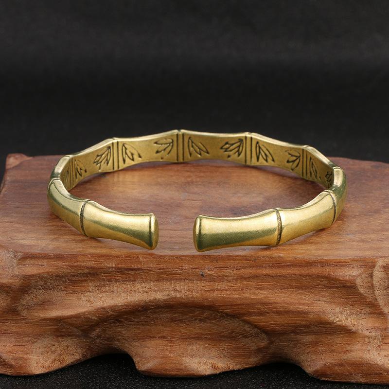 Solid Antique Open Bracelet Ethnic Brass Simple Versatile Women Jewelry