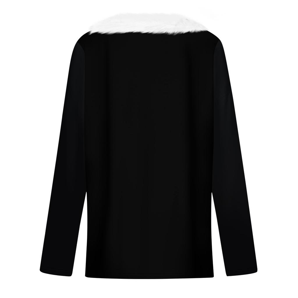 Damen Weihnachtsbedrucktes Langarmshirt V-Ausschnitt Lässig Locker Geschnitten T-Shirt Oberteile