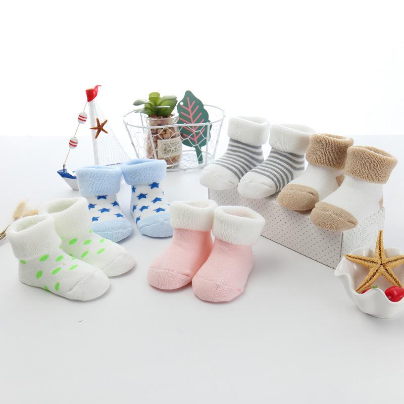 5 Pairs/lot 0 To 24M Newborn Baby's Terry Socks 2020 New Arrival Winter Warm Socks For Infants Girls Boys Thick Sock For Toddler
