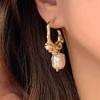 1pair Vintage Luxurious Faux Pearl C Design Earrings, Suitable For Women To Wear On Any Occasion