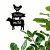 Art Mural Métallique Vintage Décor Animal de Ferme 1 pièce Plaque Jardin de Campagne Patio Fête Ornement Suspendu