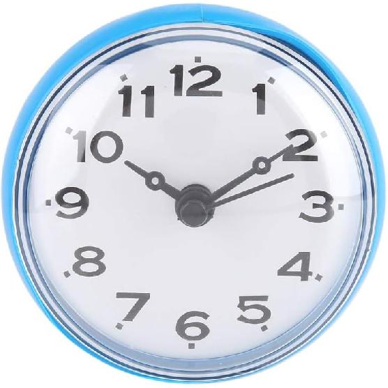 Bathroom Wall Hanging Clock,Waterproof Fogproof Round Arabic Digital Dial Bath Shower Clock Suction Cup Wall Window Mirror Bath Shower Clock for Home