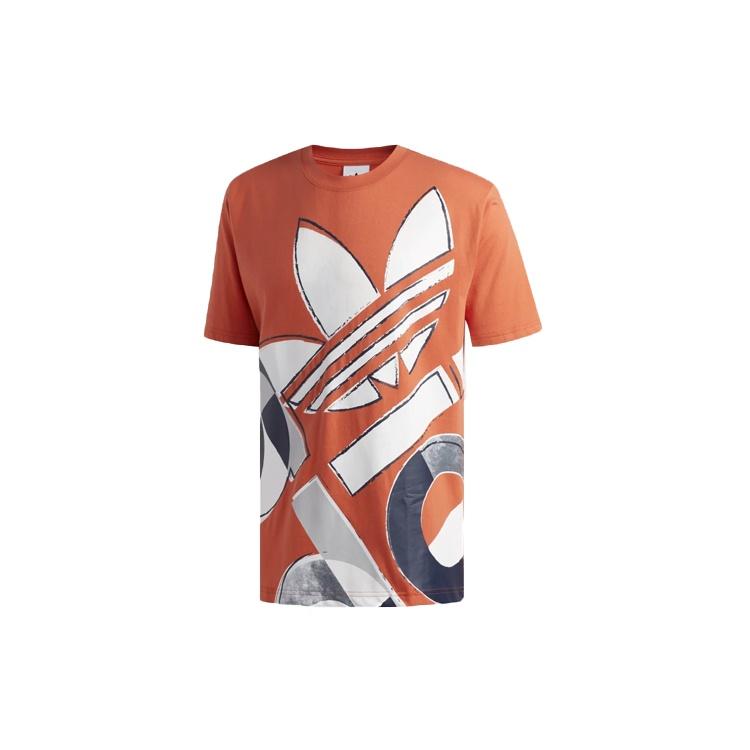 adidas originals Large Logo Graffiti Sports Short Sleeve Orange Men s DV3286 S