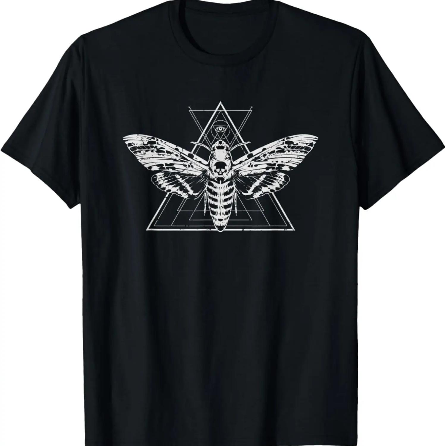 Mystical Moth Eye - Death s Head Hawkmoth Wicca T-Shirt S чёрный