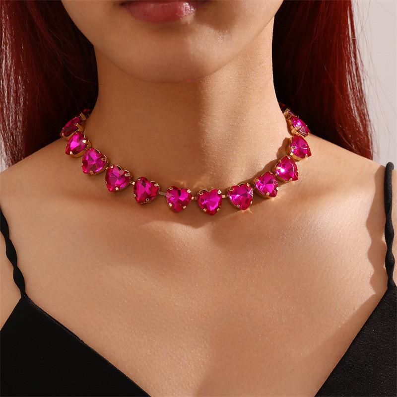 

Элегантное стеклянное ожерелье-украшение для женщин с подвеской из сплава и гальваническим покрытием розовый