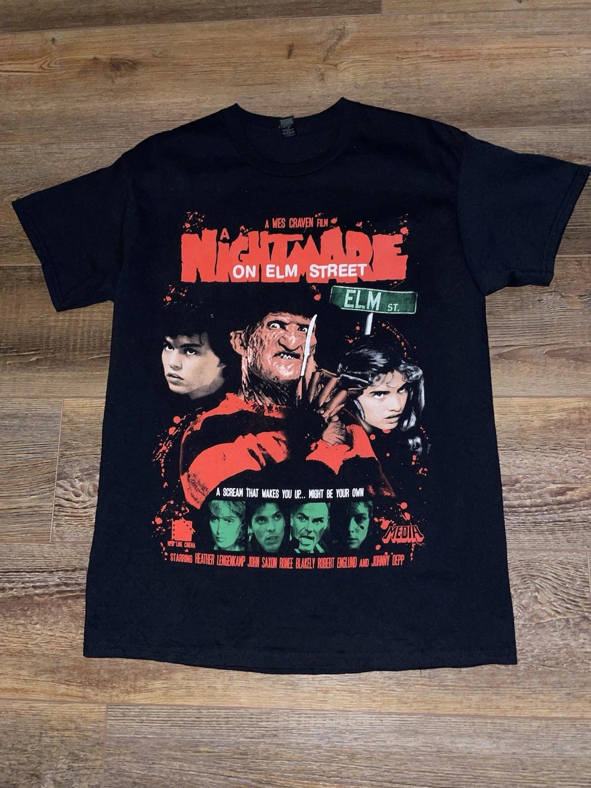 

Nightmare On Elm Street Movie Rare Graphic Tee T-Shirt Top Mens T-Shirt Tee Top Unisex S