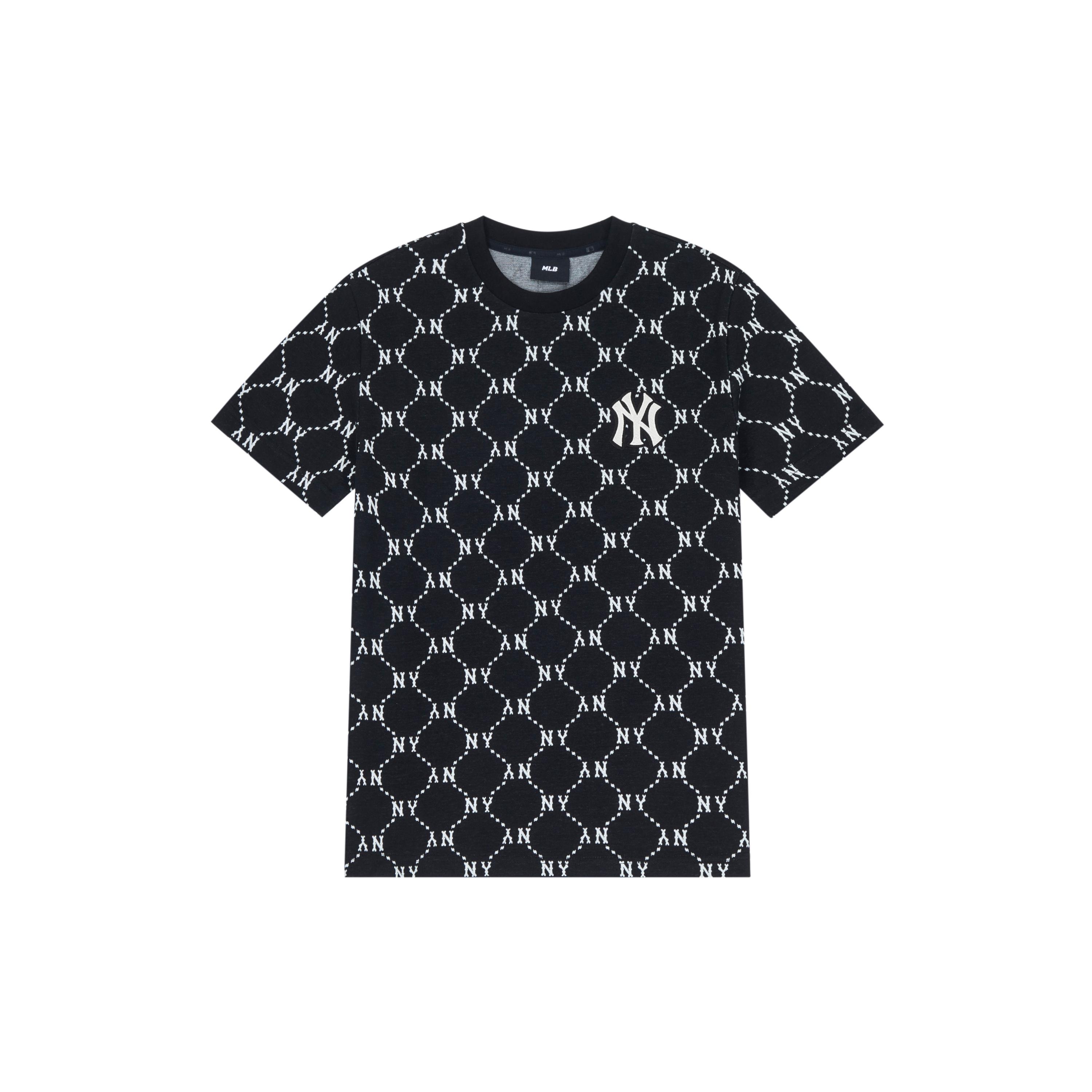 MLB MONOGRAM T Shirt Unisex Black 3ATSM0143-50BKS XS