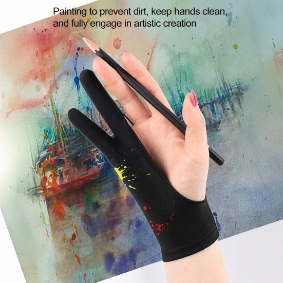 1Pc Artist Graphic Drawing Tablet Glove Double Layers Two Finger
