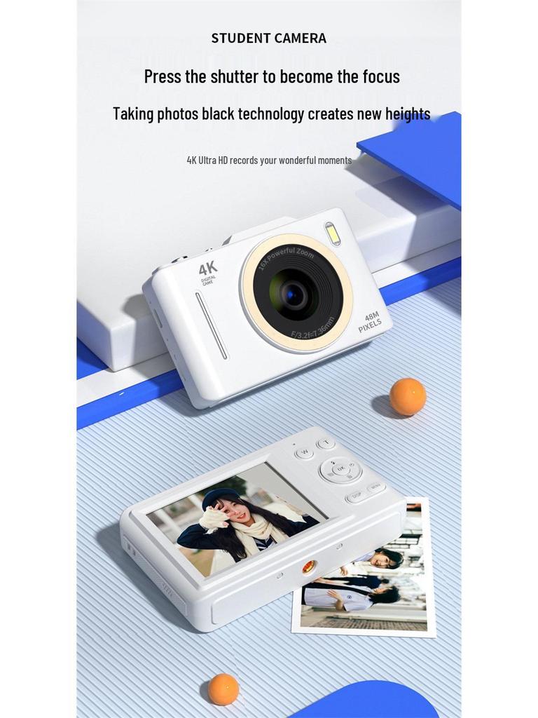 Retro 4K HD Portable CCD Camera for Students & Travel