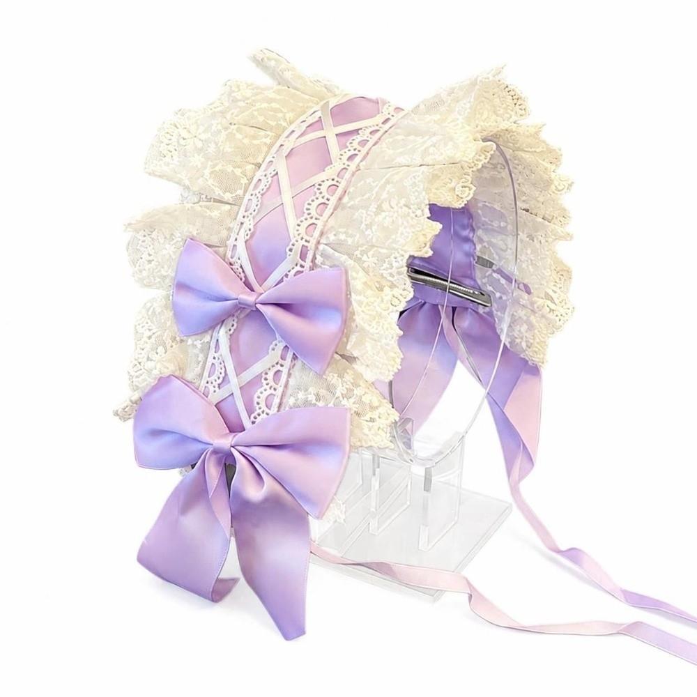 Sweet Bow Lace Bow Hairband Handmade Lolita Hair Accessories French Lolita Headband Lolita Fashion