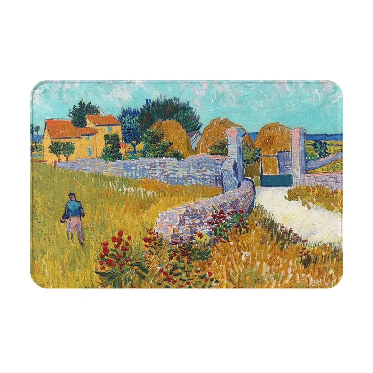 Sterrennacht Vincent Van Gogh Antislip Deurmat Vloermat Slijtvast Tapijt Kleed voor Keuken Entree Huis Slaapkamer Voetmat Matten 60x40 cm