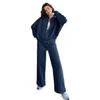 Women Tracksuit 2 Pieces Set Fashion Long Sleeve Zipper Coat Casual Solid Sweatshirt Straight Pants Suit Ladies Autumn Sportwear
