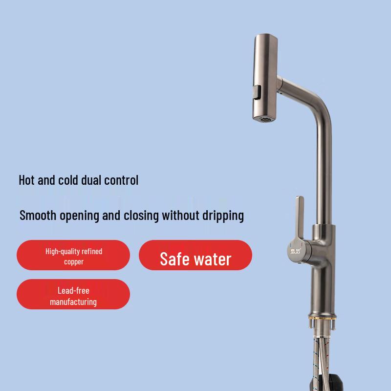 Jiaju Brass Hot & Cold Pull-Out Faucet