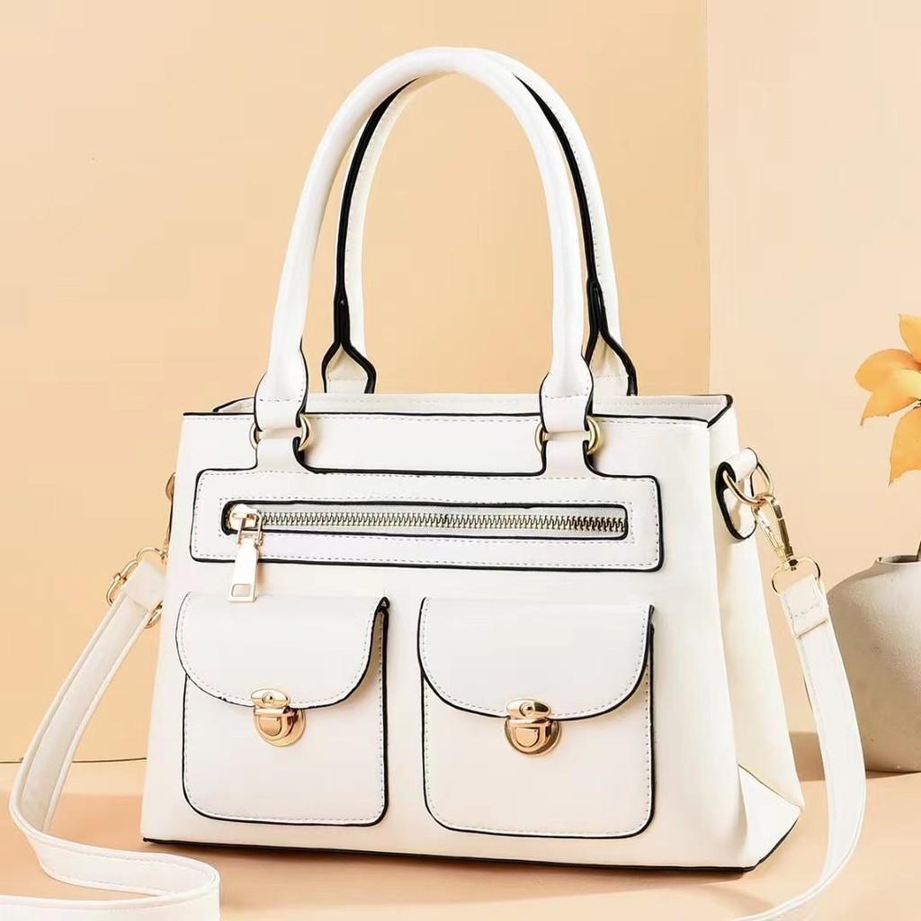 Vintage European Style Pu Large Tote Bag For Daily Use With Inner Pockets