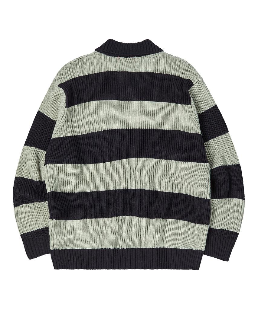 COMONINOZ Bold Stripe Collar Knit [Navy]