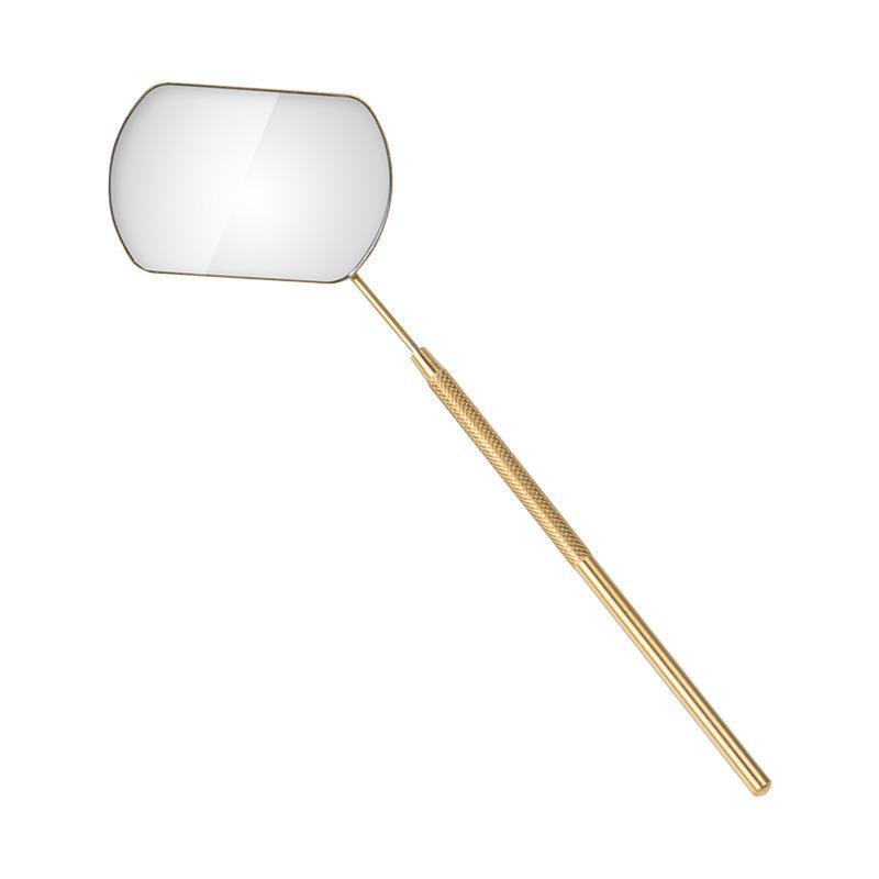 Large Rectangle Eyelash Inspection Mirror with Stainless Steel Handle
