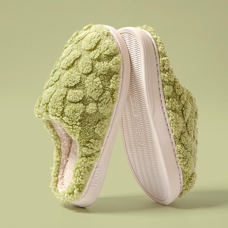 Home Cotton Slippers Women's Thick Bottom Winter Cute Couple Warm Cotton Slippers Anti Slip Men's Slippers Floor Mop