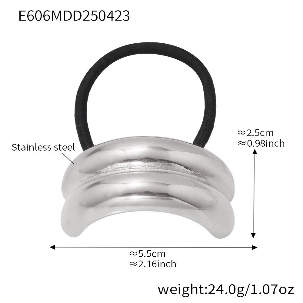 Qiong Yao Embossed Stainless Steel Elastic Hair Tie – High-Grade Textured Hair Accessory, Trendy Ornament