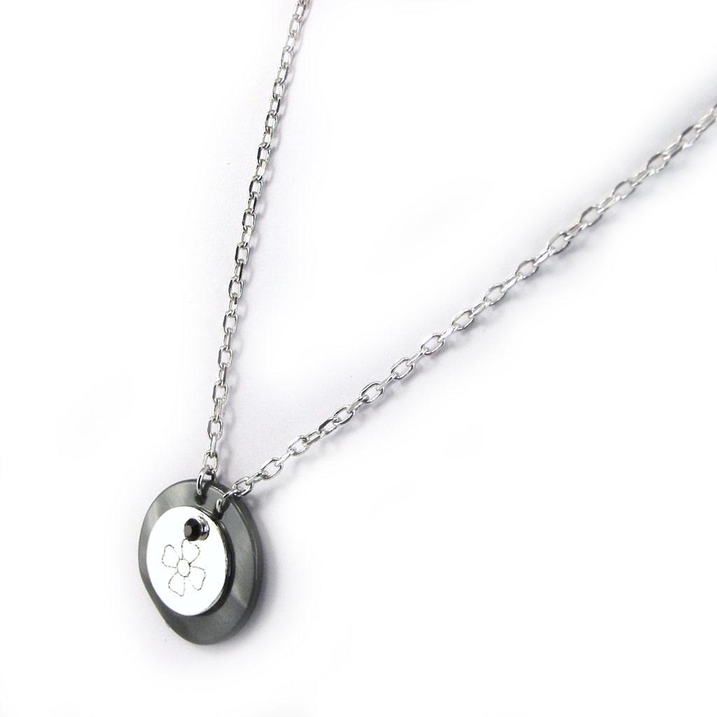 NOA [G0492] - Gray 'Nacre En Folie' Designer Necklace