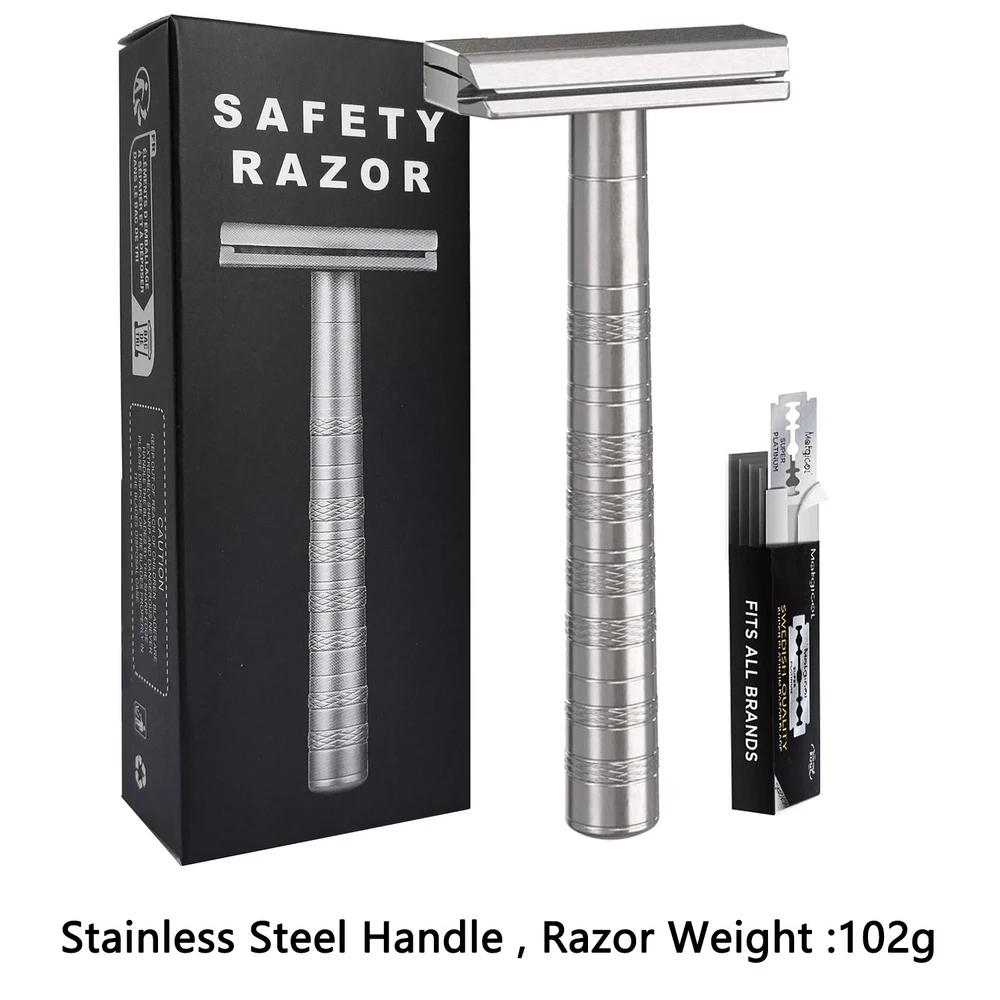 Stainless Steel Double-Edge Safety Razor, Includes