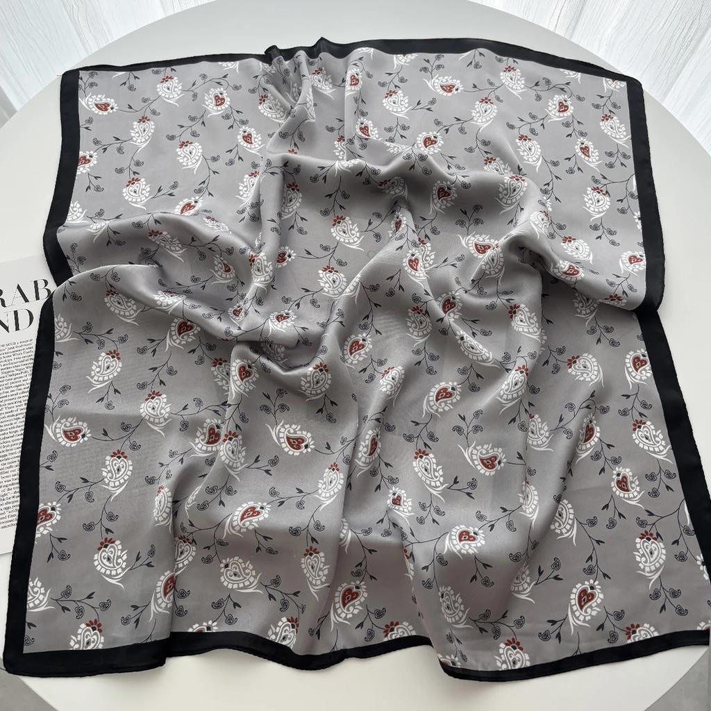 Luxury Print Shawl Square Scarf for Women Hijab Fashion Wraps Neckerchief Female Hair Bands Ribbon Headband Bandana