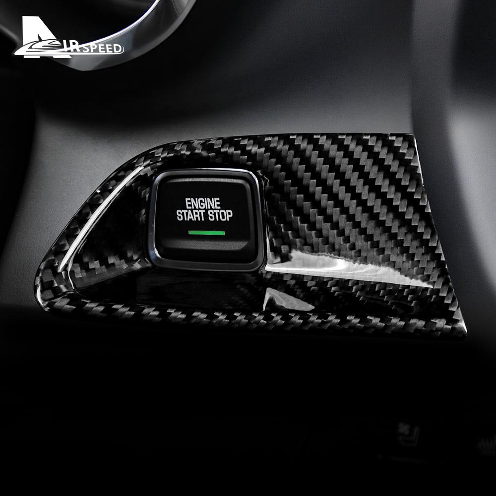 Real Hard Carbon Fiber Sticker For Chevrolet Camaro 2016 2017 2018 2019 2020 2021 2022 2023 2024 Car Start Stop Engine Sticker