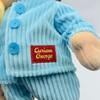 30Cm Funny Monkey Plush Toy Wearing Blue Striped Clothes Holding Banana Perfect For Cuddling And Kids Room Decoration