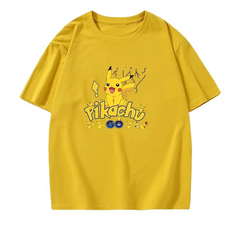 Potdemiel Summer New Pikachu Print Childrens Cotton TShirt Boys and Girls Comfortable and Breathable Childrens TShirt