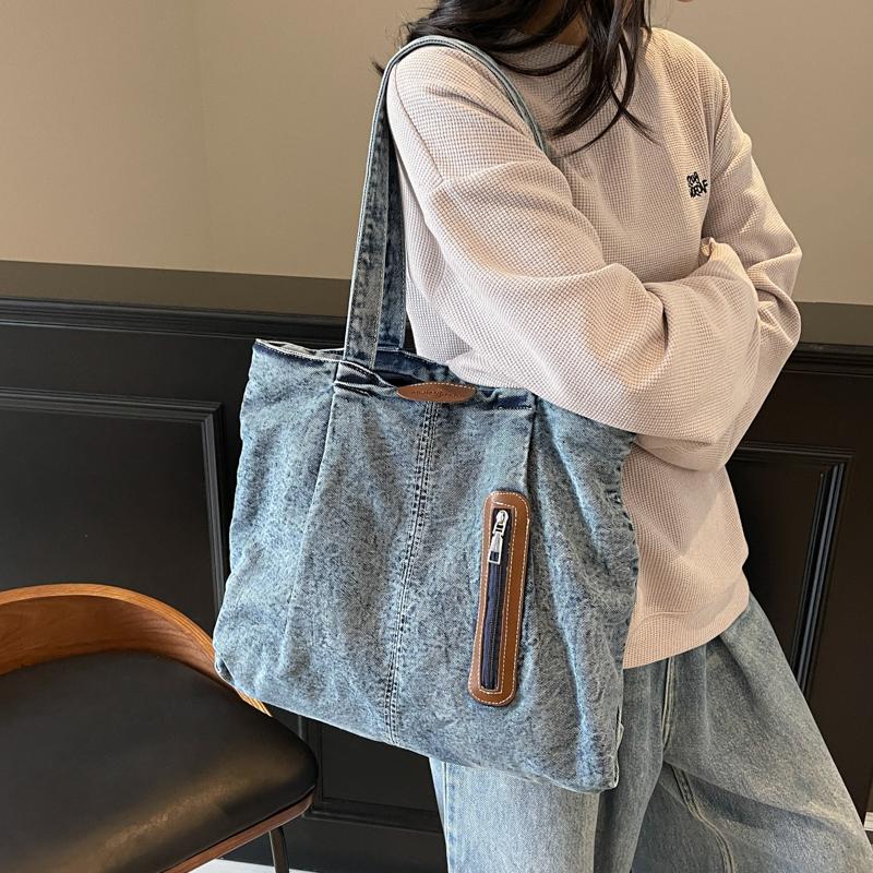 Denim Bag Women's Tote Bag Large Capacity Commuter Shoulder Crossbody Bag