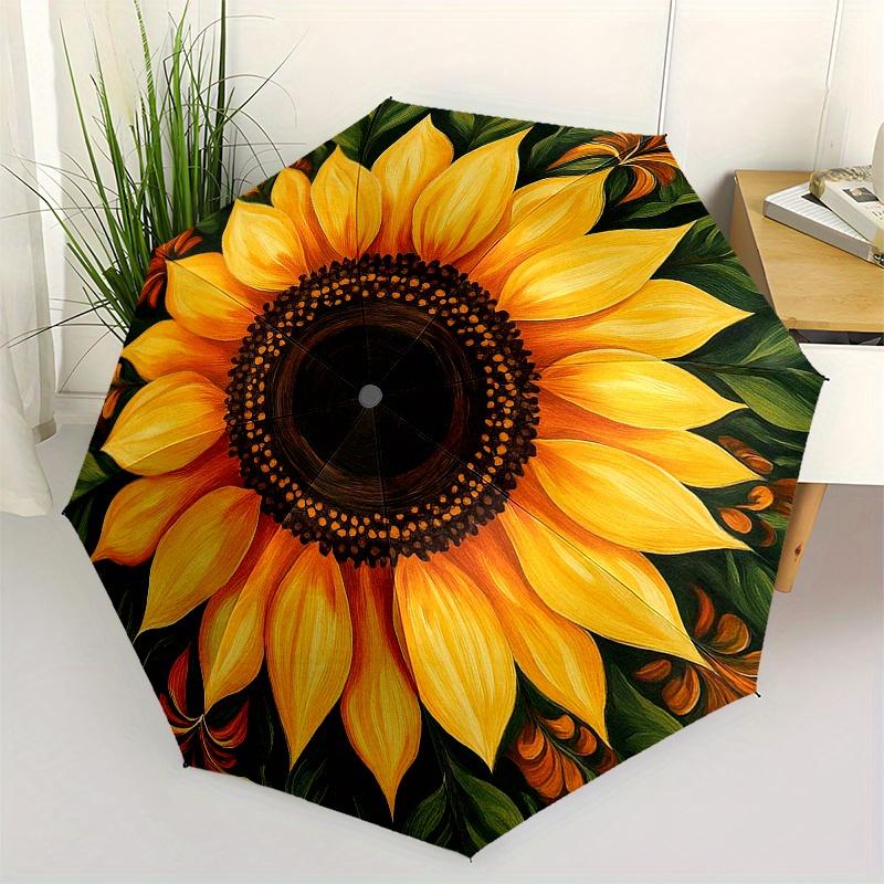 

Golden Sunflower Garden Rug - Vibrant Floral Decor for Any SpaceUmbrella, Portable 3-Fold Compact Umbrella for Men & Women Gift