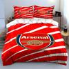 Set Biancheria da Letto Rossa con Logo Arsenal Set Copripiumino Federe Decorazione per la Casa (1 * Copripiumino 2 * Federe, senza piumino)