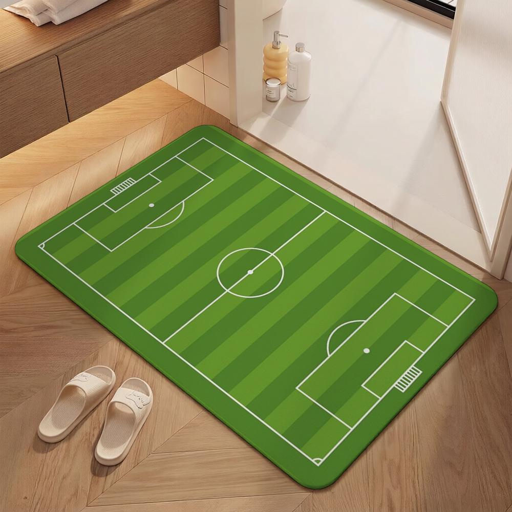 Green Soccer Field Indoor Rug Soft Nonslip Carpet For Living Room Play Area Hallway Home Party Decor Valentine'S Day Gift