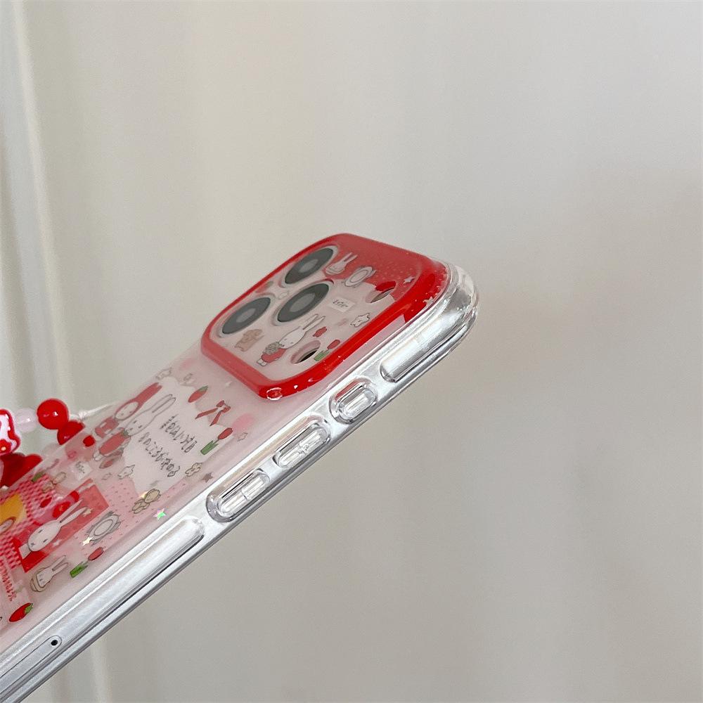 Cartoon Miffy Strawberry Rabbit Anti-fall Case for iPhone 14/13 PROMAX