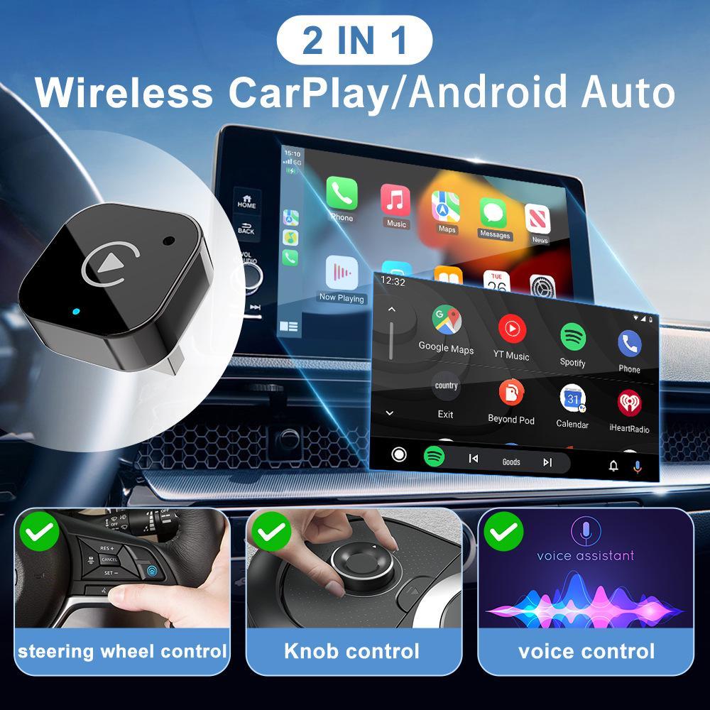 Wireless CarPlay/Android Auto Adapter for Wired Car Navigation – Dual Mode