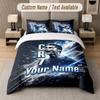 Set Biancheria da Letto Personalizzato Modello Cristiano Ronaldo, Stampa Nome Testo 1 Copripiumino più 2 Federe Tessile per la Casa