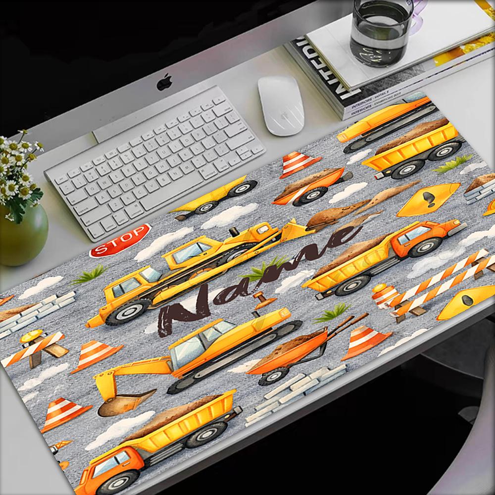 Custom Name excavator Theme Mouse Pad, Non Slip Rubber Base, Multifunctional Office & Home Decor, Perfect for Workspace Personalization.