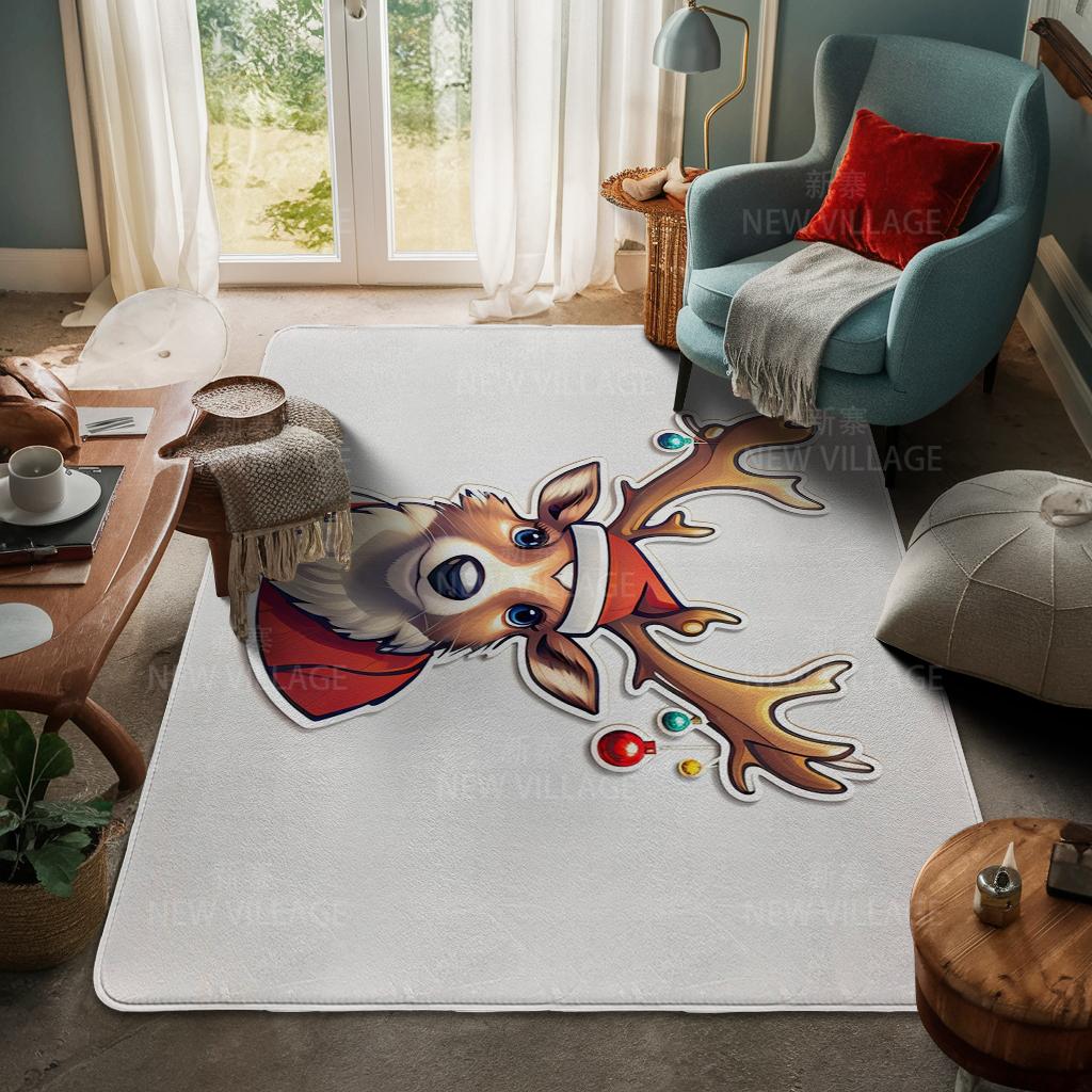 House Entrance Carpet Home Door Mat Living Room Bath Foot Bathroom Non-slip Water Absorption Rugs Bath Merry Christmas Winter