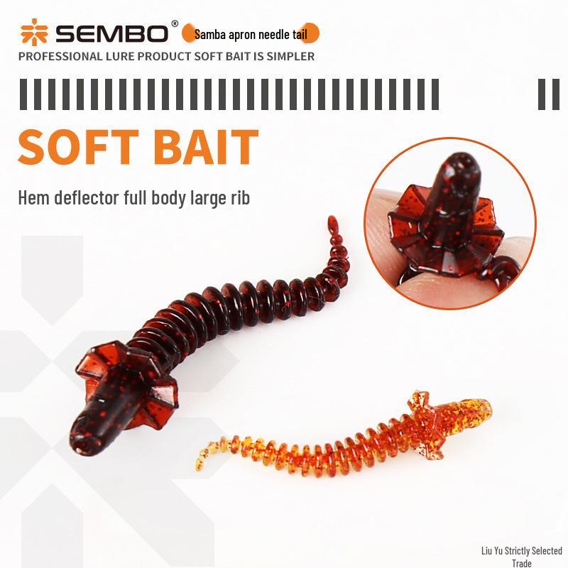 Samba Ribbed Needle Tail Floating Stick Bait: Black Pit Fishing Lure for Mandarin Fish & Asp - Soft Texas Rig Special.