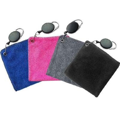 Convenient Golf Towel Cleaning Cloth for Golf Clubs With Retractable Hook