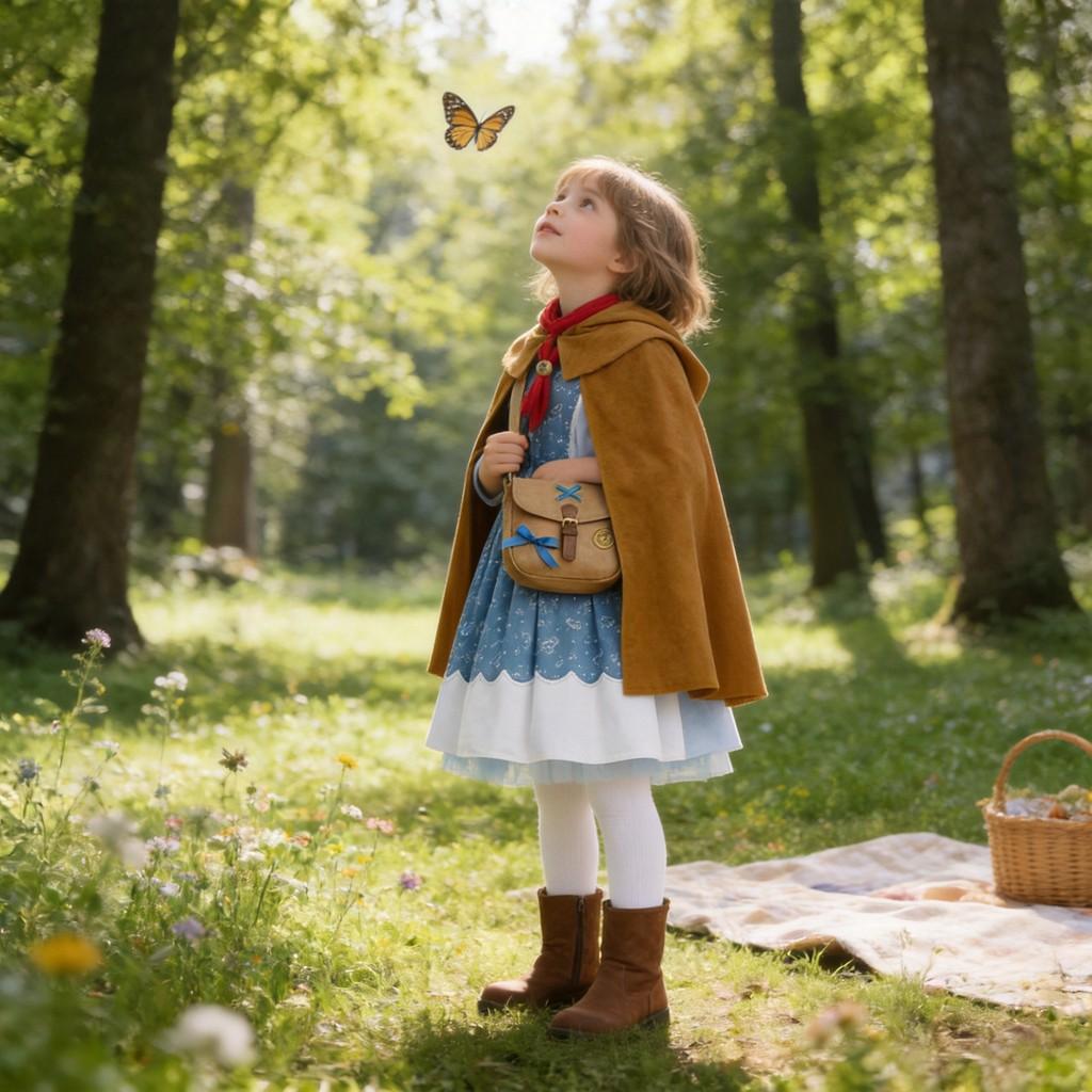 Stranger Things Holly Wheeler Cosplay Kostüm für Kinder mit Prinzessinnenkleid und Umhang für Halloween und Rollenspiele