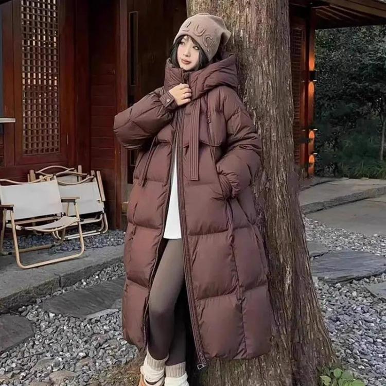 Fashionable Korean Style Women Long Cotton Jacket Large Size Loose Thick Coat