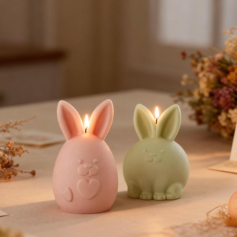 Diy Easter Fat Rabbit Candle Silicone Mold Cute Easter Egg Rabbit Gypsum Resin Candle Mold Home Festival Decoration Gift