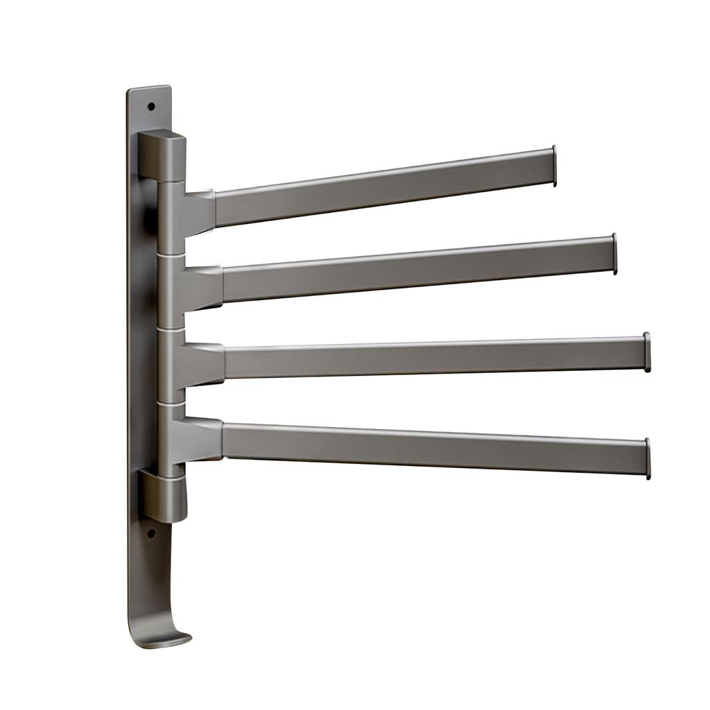 Rotating Multi-rod Towel Bar Punch-free Aluminum Bathroom Wall-mounted - Bathroom
