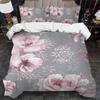 Elegant Gray Floral Duvet Cover Set Soft Wash Bed 3 Piece Summer Comfortable Student Dormitory Home Baby Bedding Best Seller
