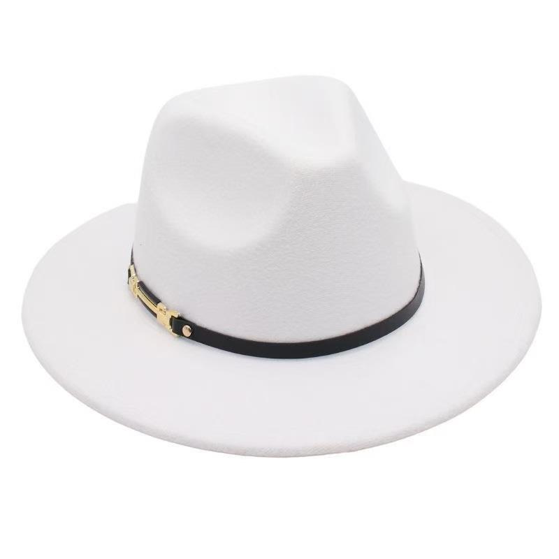 Popular European and American Classic Retro Woolen Top Hat Men's and Women's Fashion Flat-brimmed Church Top Hat Jazz Hat