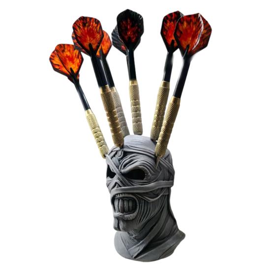 

3D Printed Mummy Dart Holder Space Saving to 6 Dart Holds Up Wall Mount Soft серый