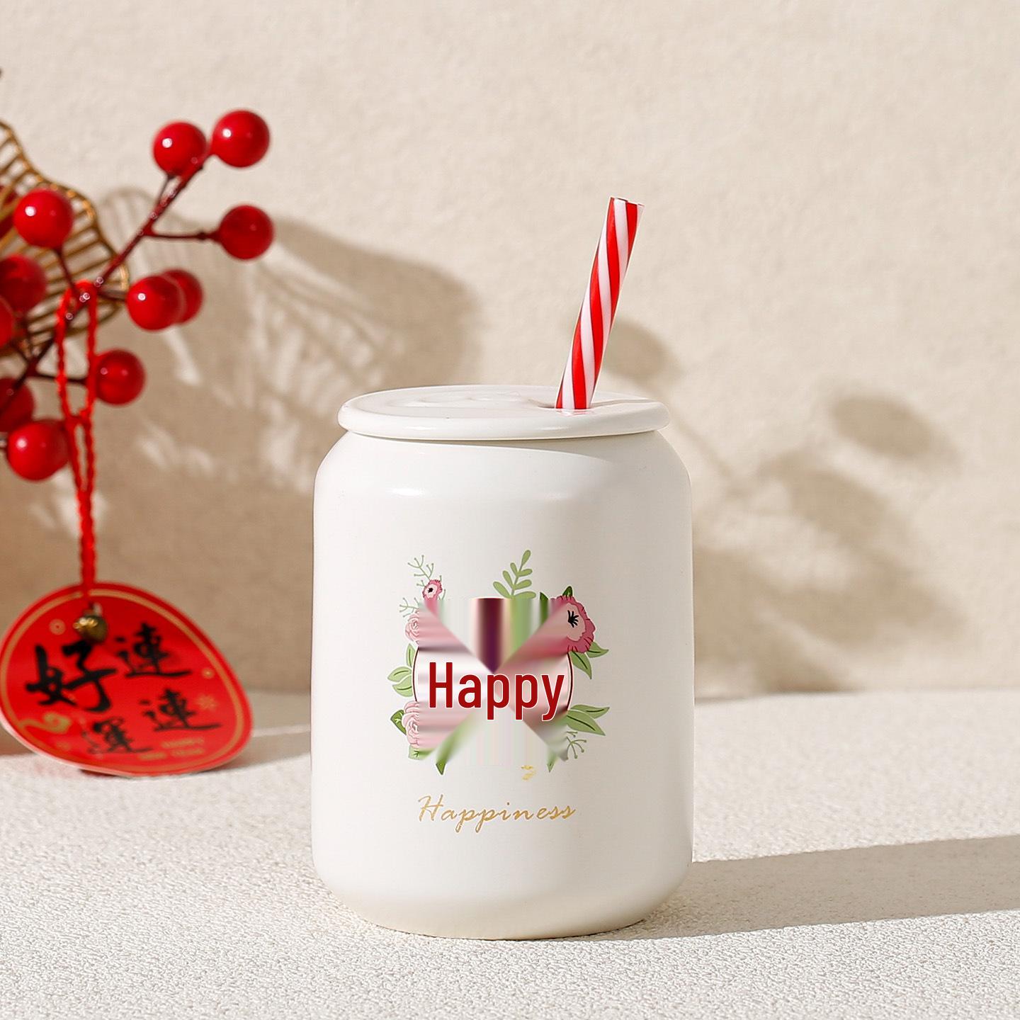 Creative Retro Ceramic Wedding Coffee Cup - Nostalgic Gift for Newlyweds 420ml