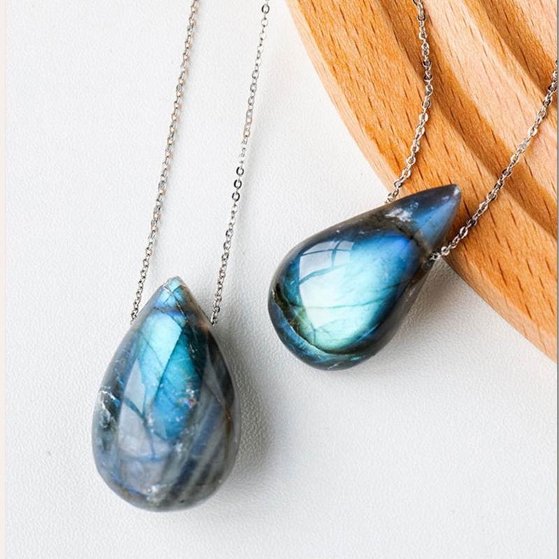 Pendant Necklace Water Drop Shape Moonstone Necklace Women Necklace Moonstone Material Jewelry Gift for Women Girls